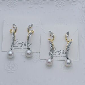 New 11–12mm S925 Stamped Edison Pearl Dangle Earrings